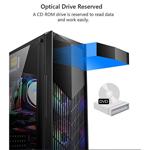 ATX Case, Mid-Tower PC Gaming Case ATX/M-ATX/ITX - Front I/O USB 3.0 Port - Fully Transparent Side Panels