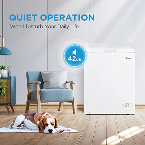 Midea MERC04C4BAWW 3.5 Cubic Feet Chest Freezer, Cu.ft-Convertible, White