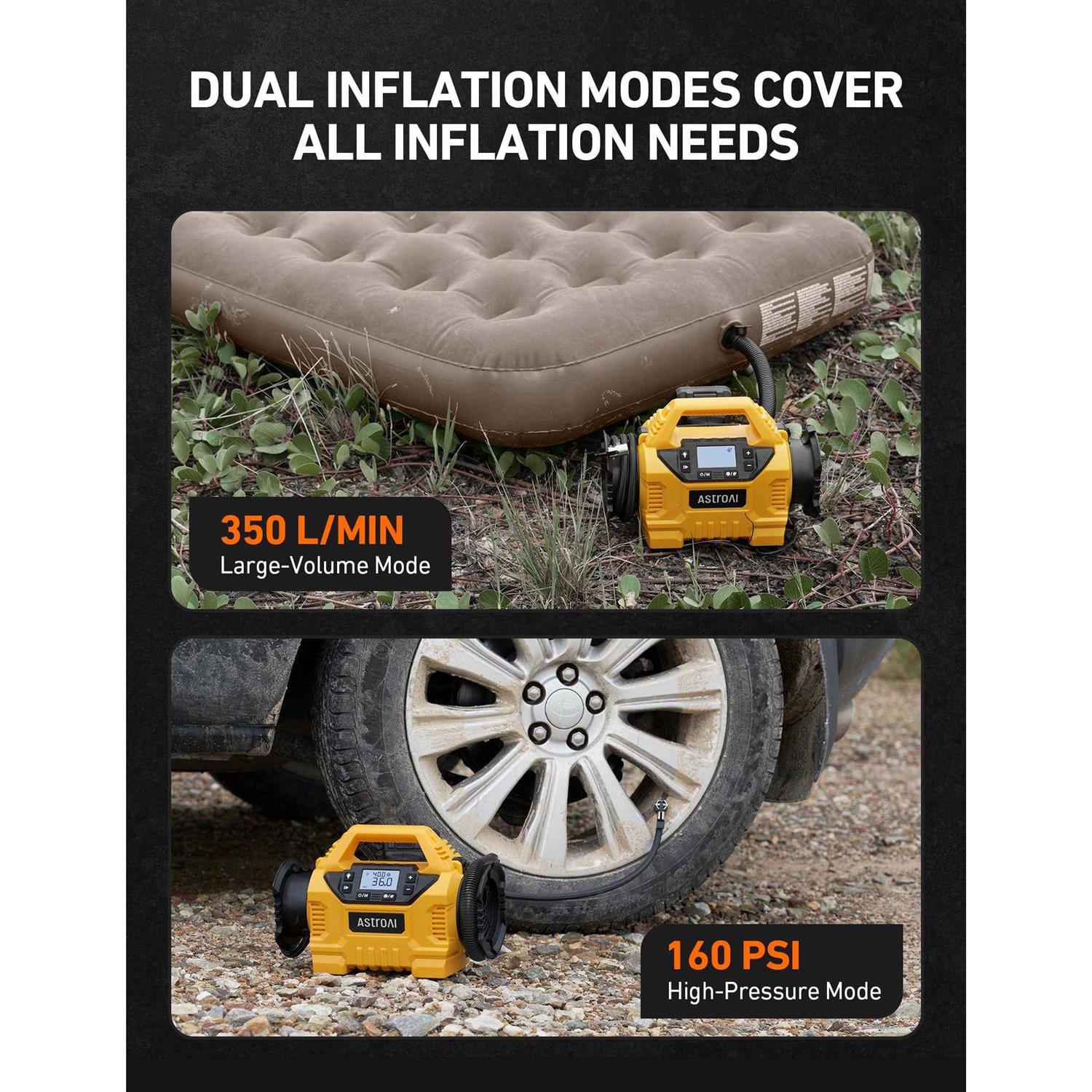 AstroAI Tire Inflator 160 Psi Cordless Air Compressor Multi Power Supply - Sports Supplies Online Store