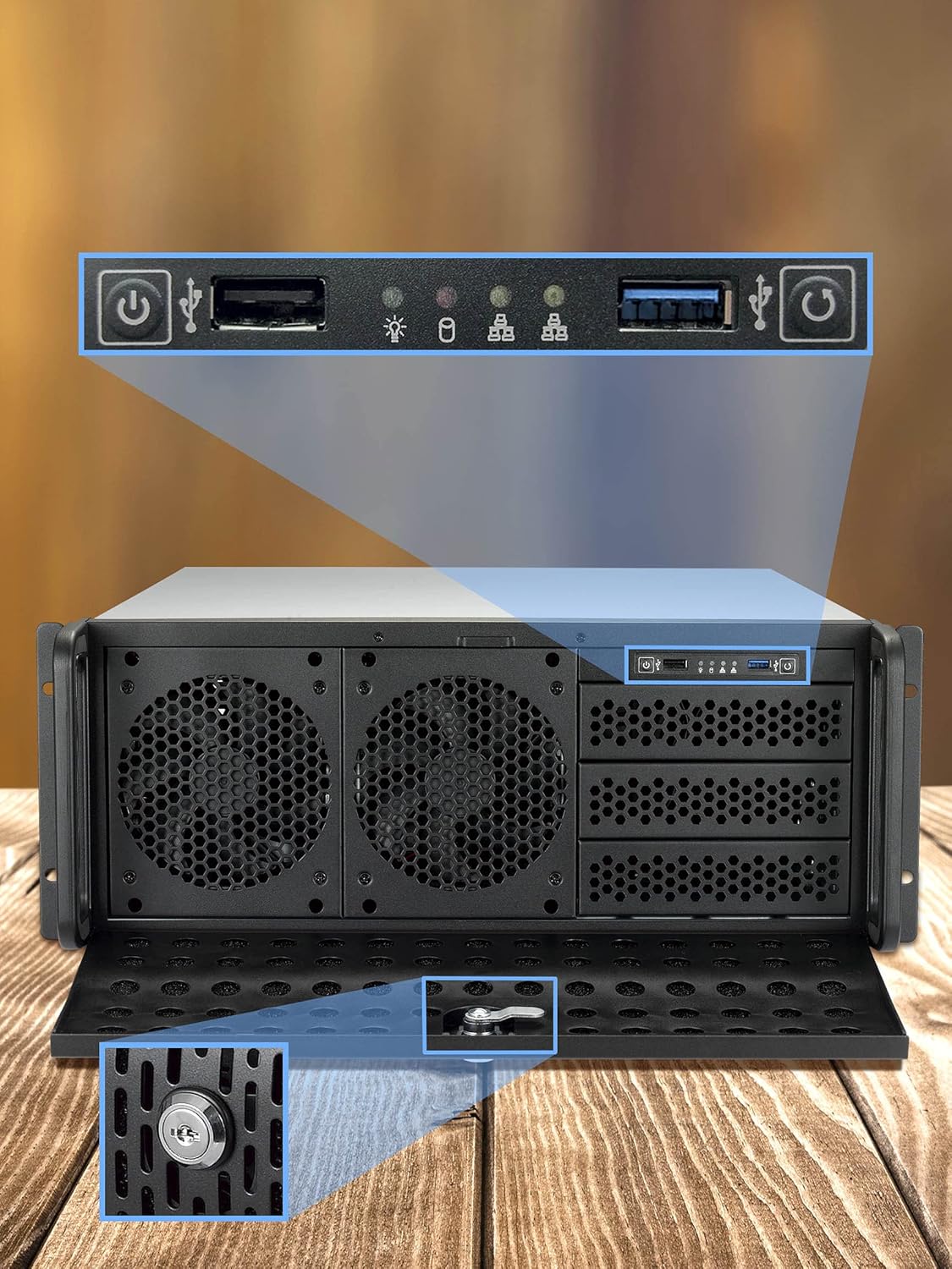 Rosewill 4U Server Chassis 15 Bay Server Case 15x 3.5 HDD Bays, E-ATX Board, Rackmount Server Case