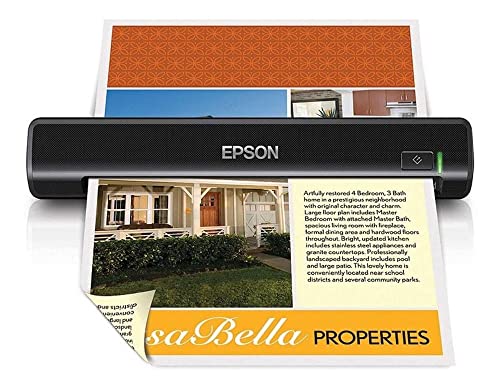 Epson WorkForce DS-40 Wireless Portable Document Scanner for PC and Mac, Sheet-fed, Mobile/Portable,Black