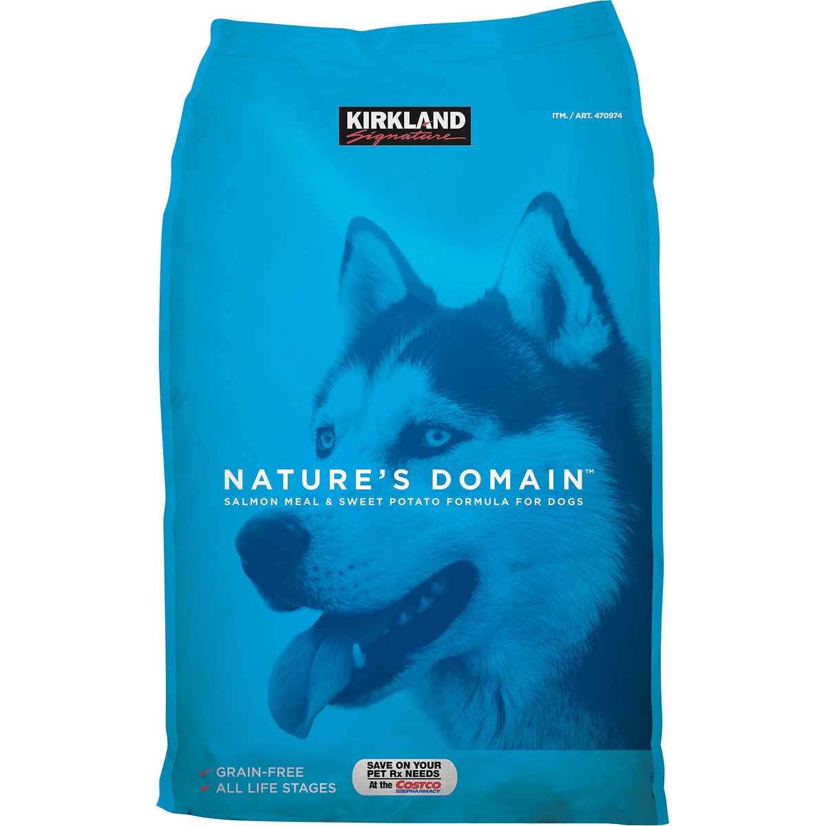 Kirkland Signature Nature’s Domain Salmon Meal & Sweet Potato Dog Food 35 lb