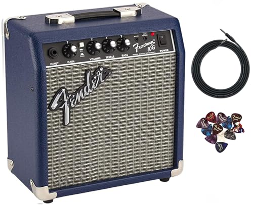 Fender Frontman 10G Guitar Combo Amplifier - Black Bundle with Cable and Austin Bazaar Exclusive 12-Pack Picks