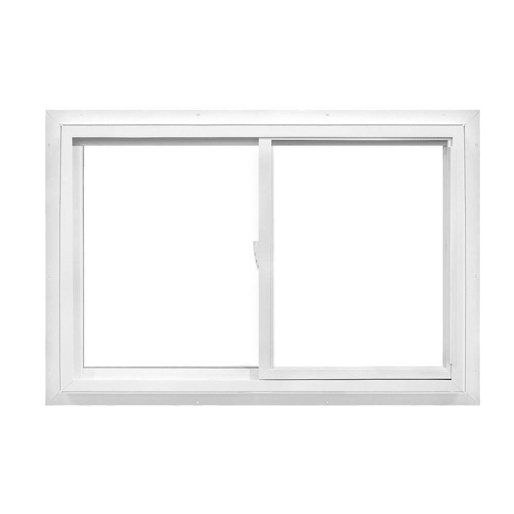 American Craftsman 24 in. x 24 in. 50 Series Right Hand Slider LS Fin Vinyl Window - White