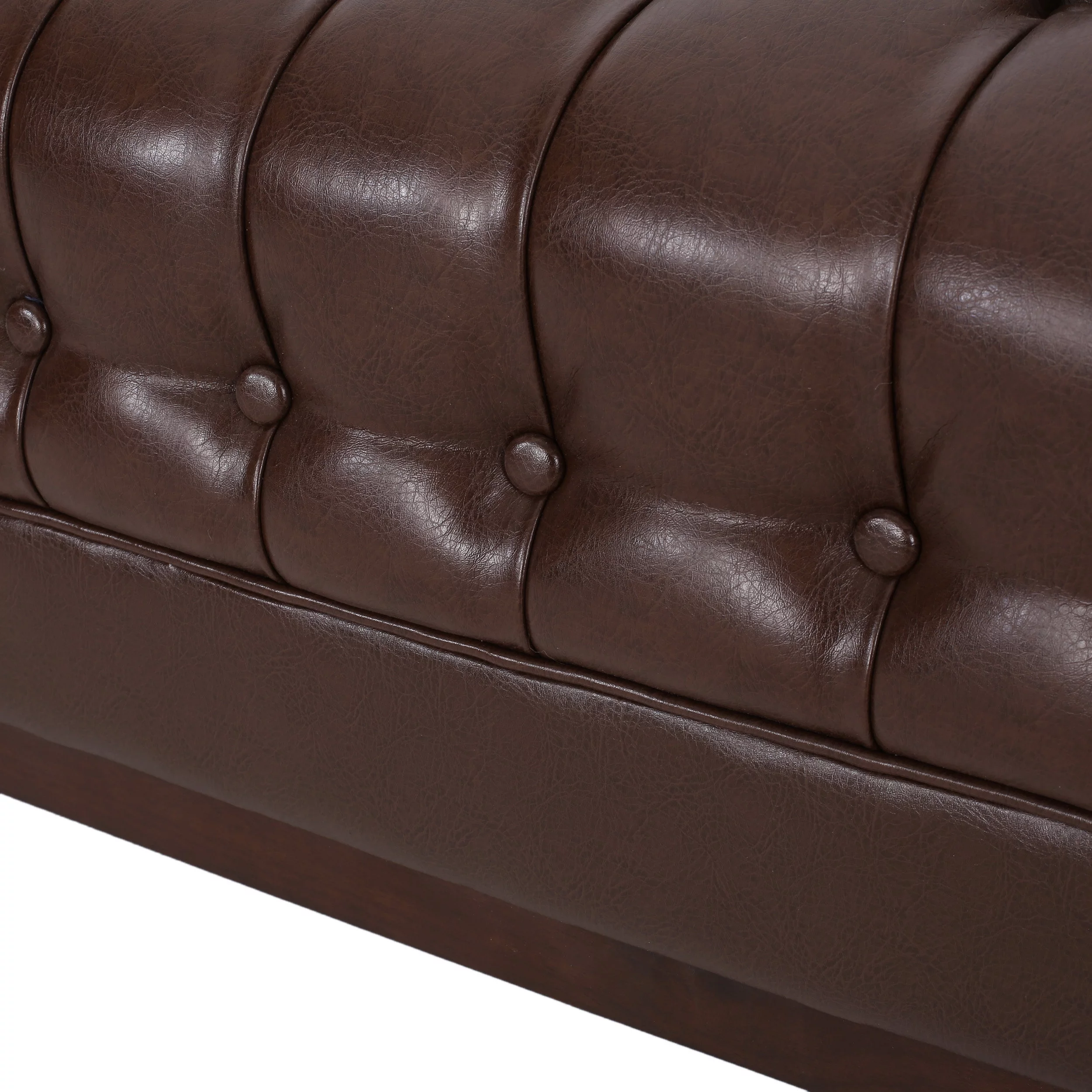 Noble House Tamarisk Sofa, Dark Brown and Espresso Faux Leather