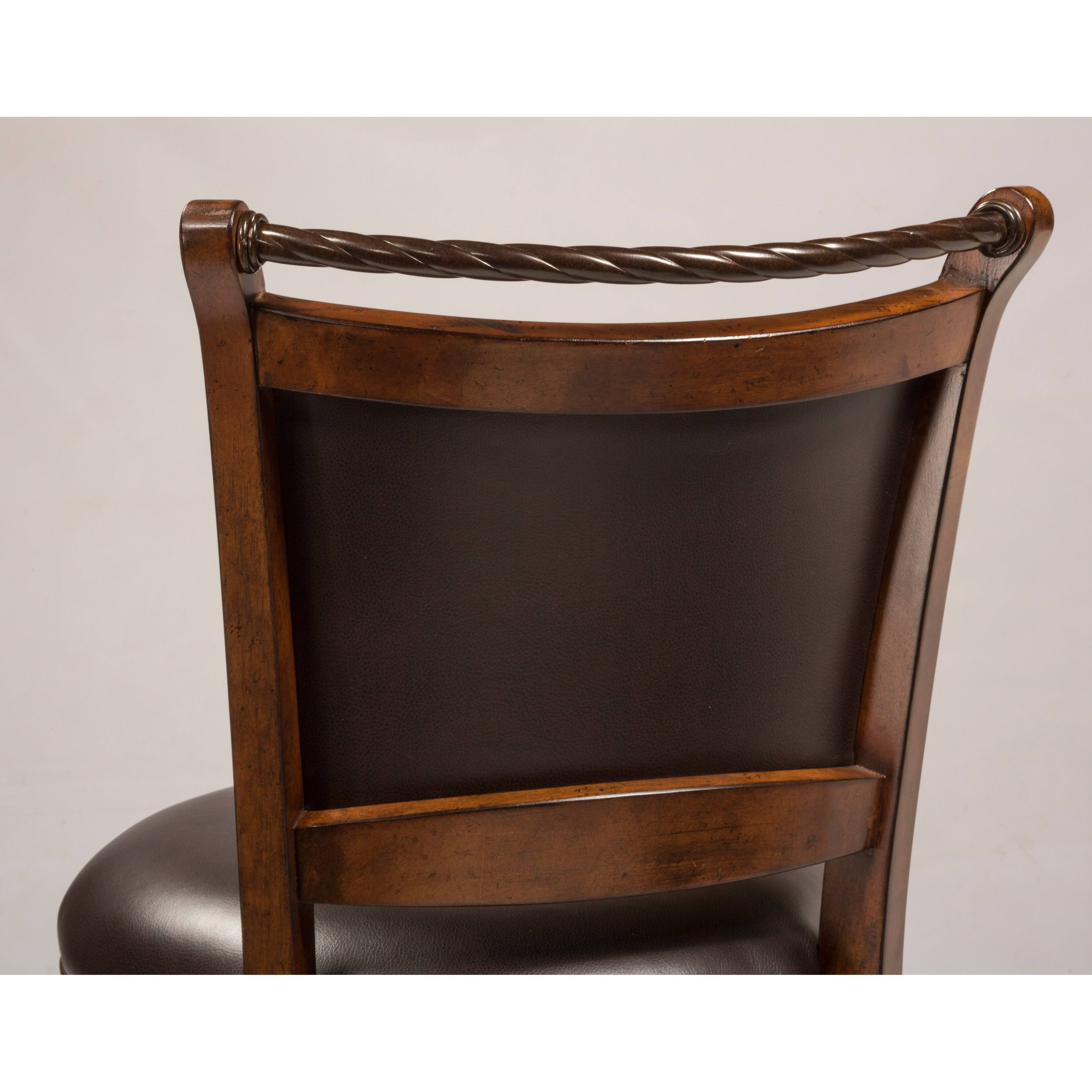 Hillsdale Calais Swivel Counter Stool, Medium Brown Cherry, 26x22