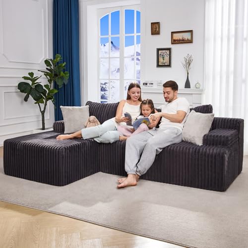 Modular Sectional Sofa Couches L-Shape Couch 3 Seat Modular Sofa Memory Foam Sectional Couches for Living Room