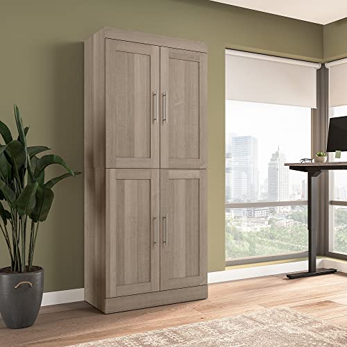 Bestar Pur Wardrobe Organizer, Storage Cabinet for Walk-in Closet, Bedroom, Mudroom, Entryway, Kitchen Pantry, or Garage, 36W, Ash Gray