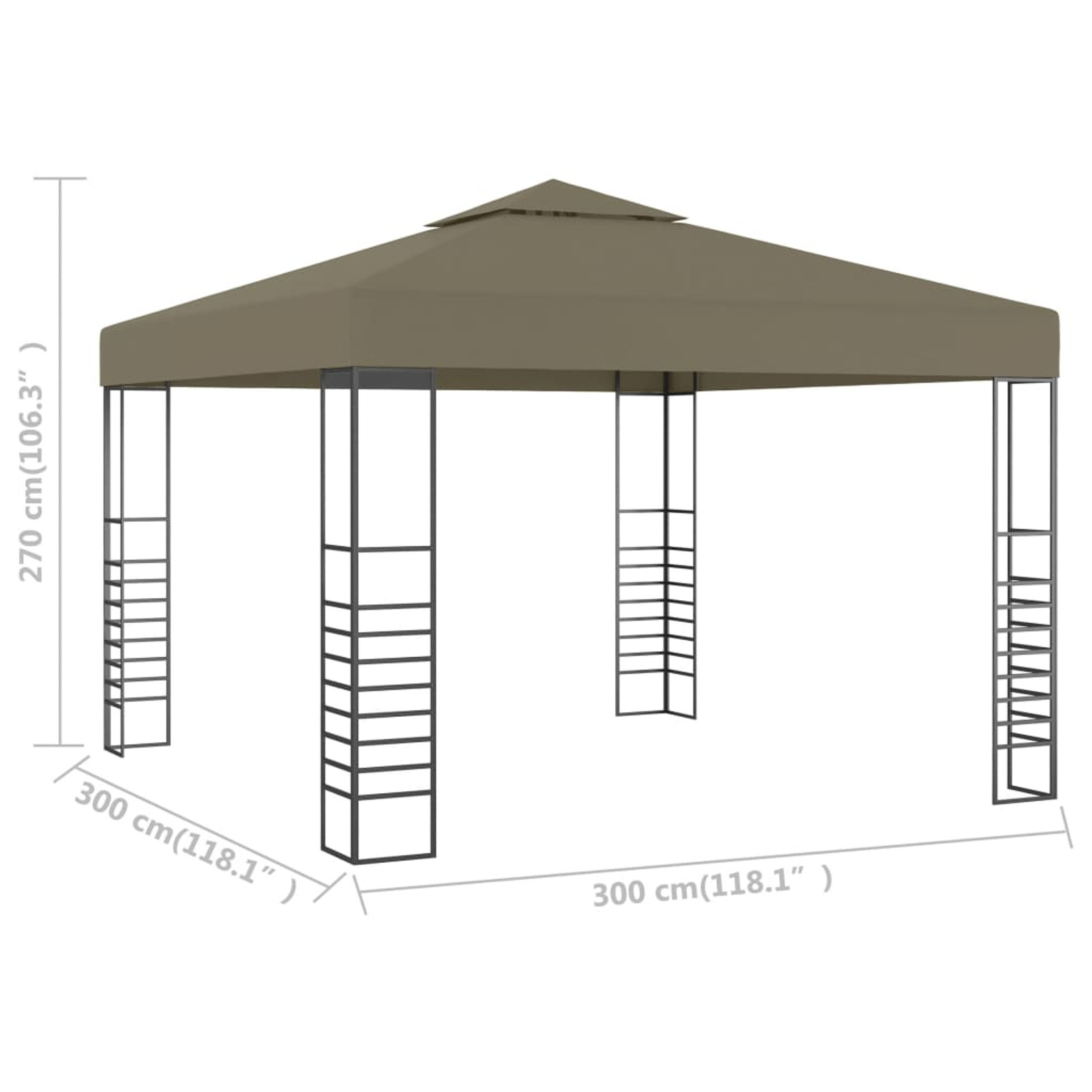 Carevas Garden Marquee 9.8'x9.8' Taupe 0.6 ozft²