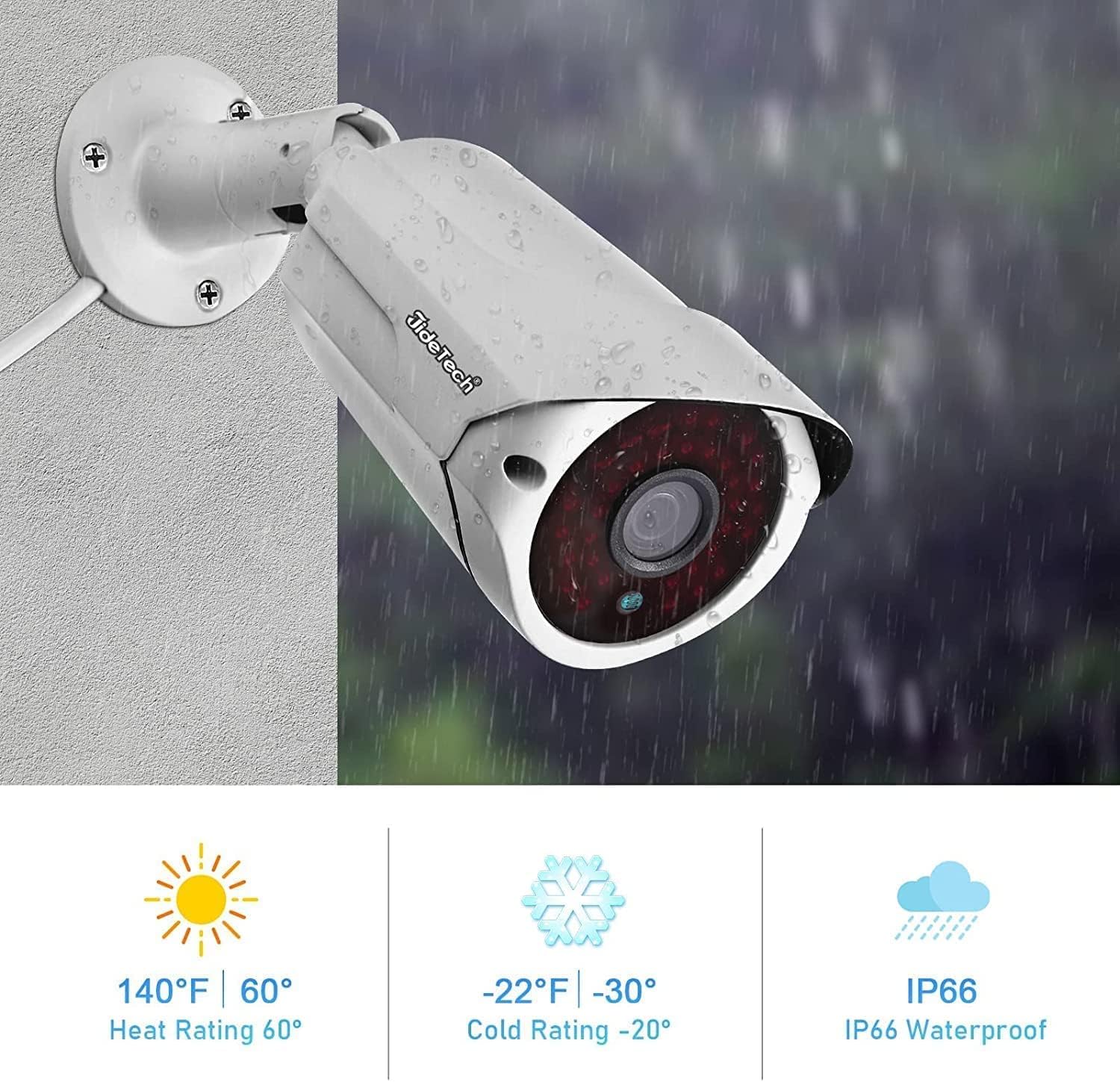 HD 5MP POE Camera Outdoor, 1592x1944P Bullet IP Security Camera, IR Night Vision Motion Detection IP66 Waterproof Support H.265 Video Compression