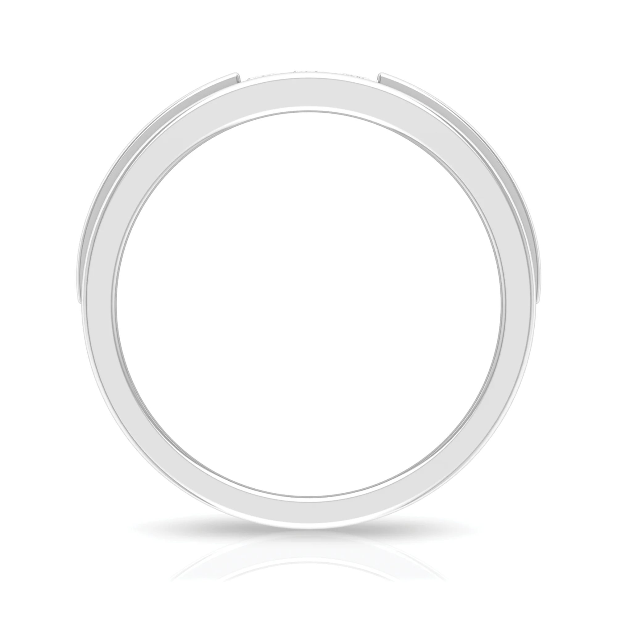 Certified Moissanite Promise Band for Men, Princess Cut Moissanite Band Ring, 925 Sterling Silver, US 7.00