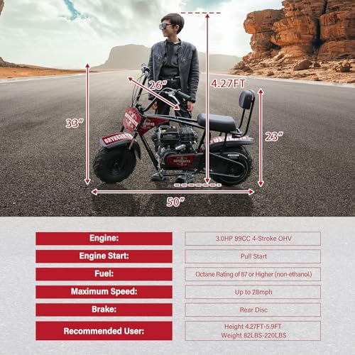 Oryxearth Mini Dirt Bike for Kids, 99CC 4-Stroke Kid Gas Powered Off-Road Pocket Pit Trail Motorcycle W/EPA Approved - Radiant Selections