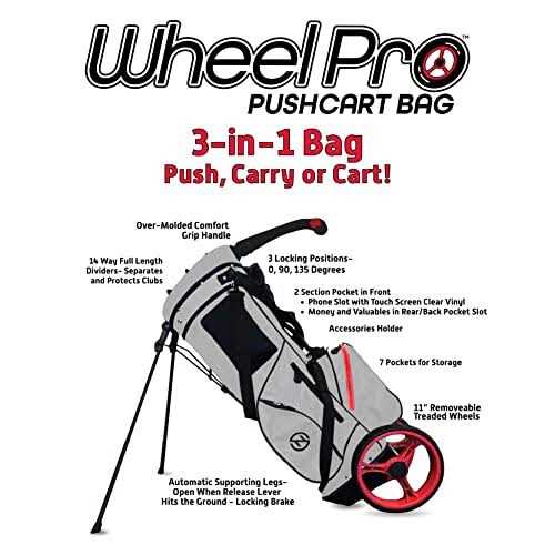 Zero Friction Wheel Pro Push Cart &amp; Stand Bag - Sports Supplies Online Store