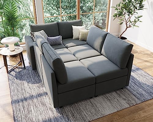 LINSY HOME Modular Sectional Sofa, Convertible U Shaped Sofa Couch with Storage, Memory Foam, Modular Sectionals with Ottomans