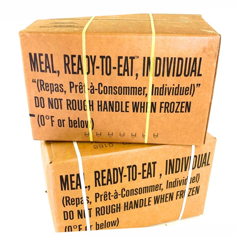 MRE A and B bundle cases 2024 or newer inspection - Military meals ready to eat - 24 full food packs rations with 1