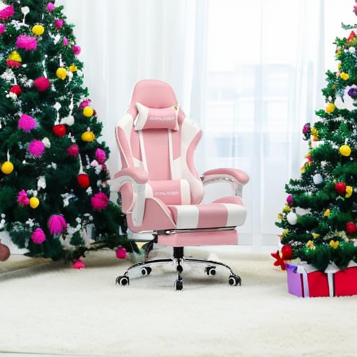 GTPLAYER Gaming Chair, Computer Chair with Footrest and Lumbar Support