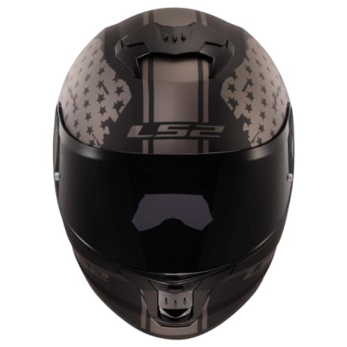 LS2 Helmets Stream II Full Face Motorcycle Helmet W/SunShield (Matte America Gray/Black - X-Large)