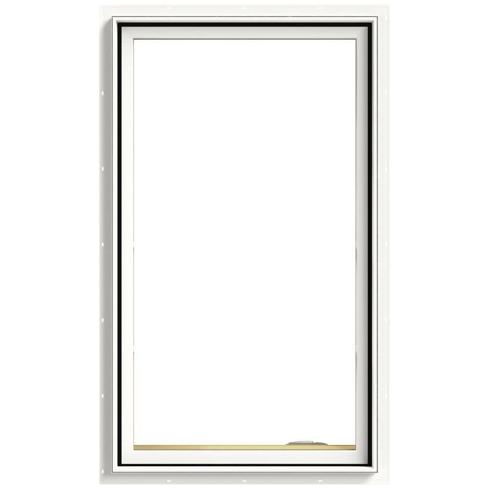 JELD-WEN W-2500 24-in x 36-in x 4.5625-in Jamb 1-Lite Aluminum-Clad New Construction Brilliant White Casement Window | LOWOLTCCW