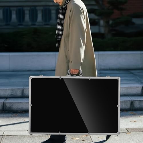 Large Cards Trade Show Display Case, Portable Aluminum Trading and Graded Card Display Frame with Locks