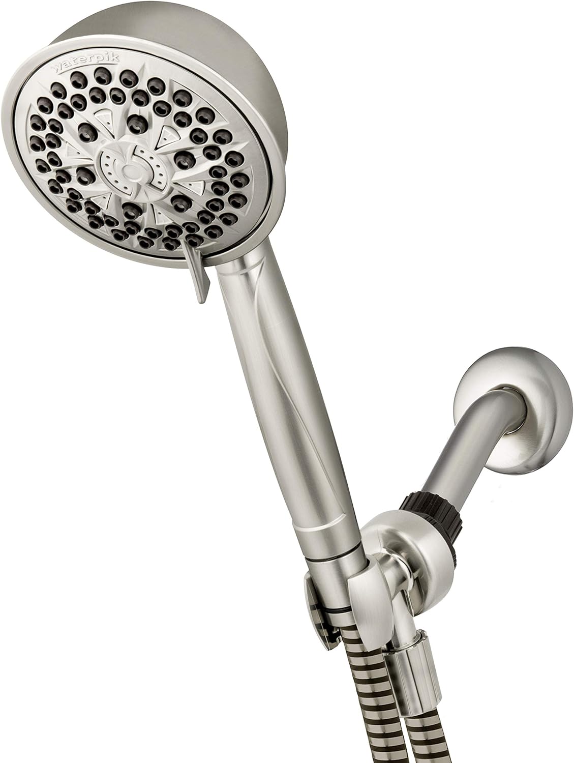 Waterpik High Pressure Powerpulse Massage Hand Held, Brushed Finish, Detachable Shower Head with 7 Spray Settings, ‎XFT-769E Pack of 2