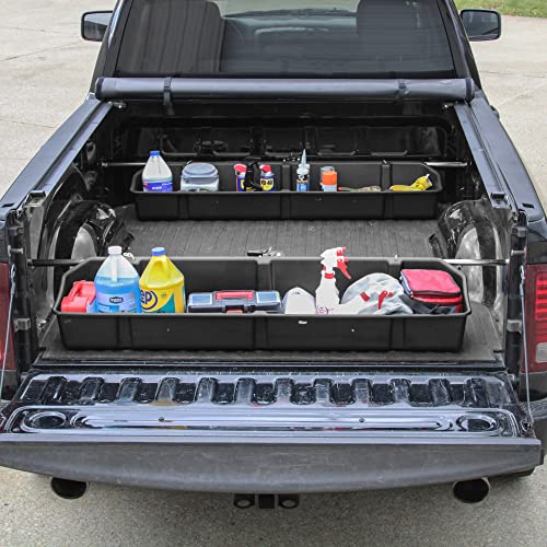 Red Hound Auto FullSize Truck Bed Storage Cargo Organizer Fits Ford Chevrolet GMC Dodge Ram Toyota Nissan Universal 55 Inch to 69 inch Wide Beds