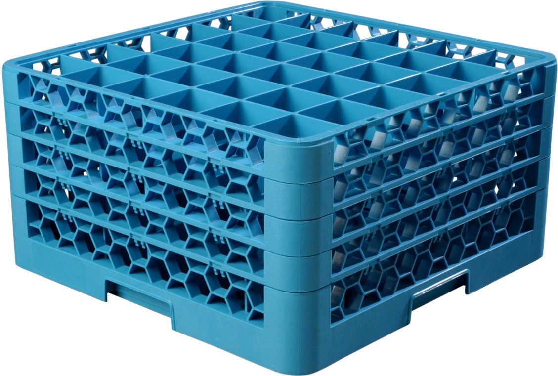 Carlisle RG9-314 OptiClean 9-Compartment Glass Rack w/ 3 Extenders, 20.88" Length, 20.88" Width, 8.72" Height, Blue (Pack of 2)