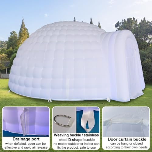 SAYOK Outdoor Portable Inflatable Igloo Dome Tent with Led Light for Party Wedding Event Camping