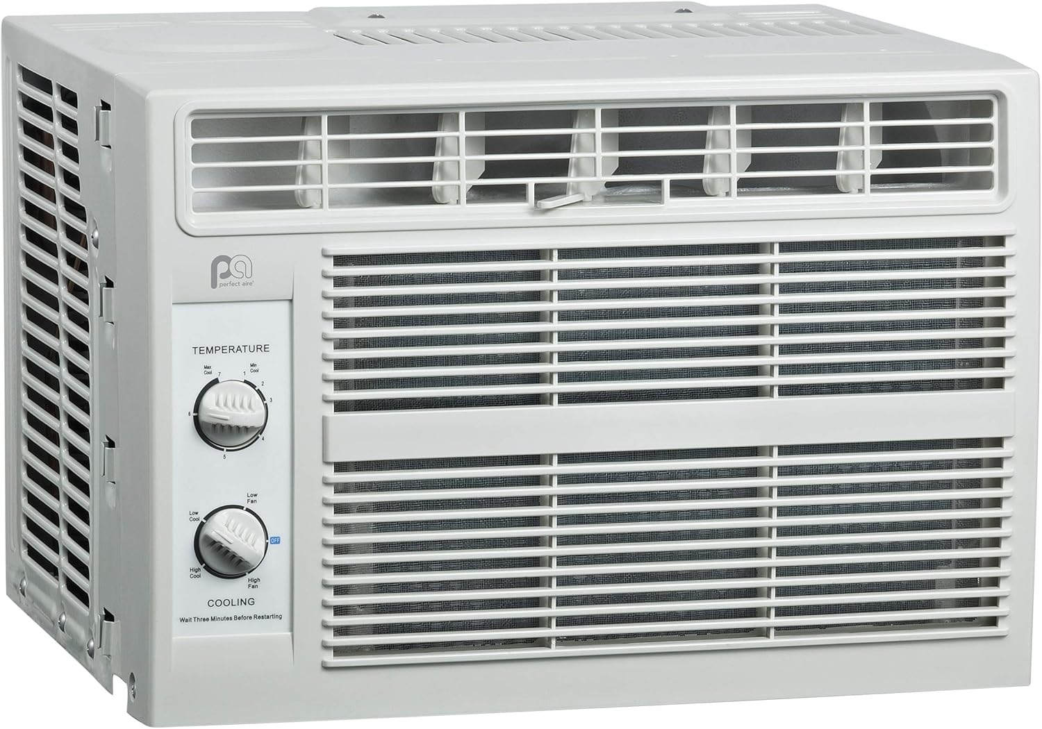 Perfect Aire5PMC5000 5,000 BTU 115-Volt Window Air Conditioner with Mechanical Controls, Installation Kit, Washable Filter, 150 sq. ft., White