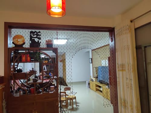 Custom Door Hanging Beads Curtain Privacy, Wood Beaded Curtains for Bedroom Windows Hallway Decor