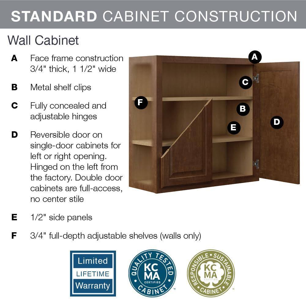 Hampton Bay Hampton Assembled 24x42x12 in. Wall Kitchen Cabinet in Satin White