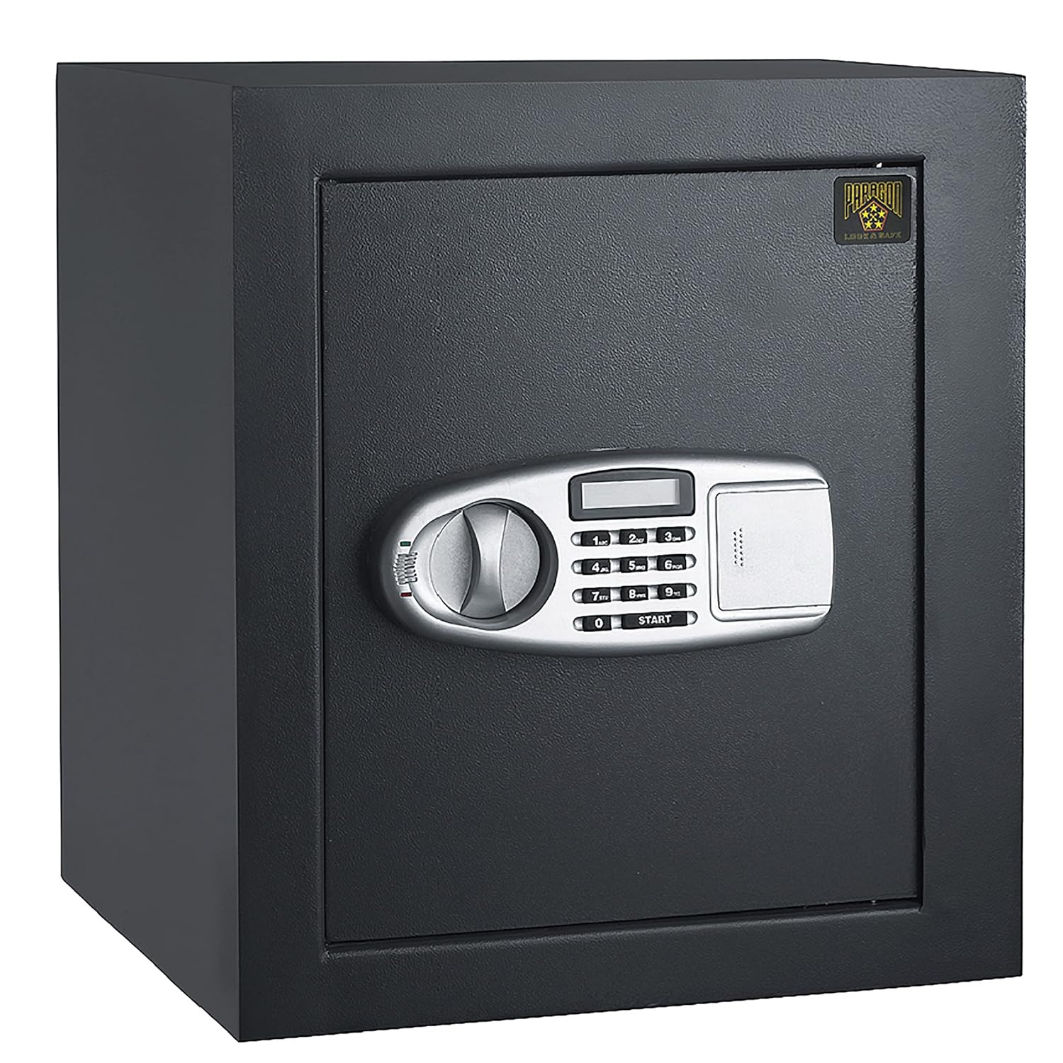 Fireproof Home Safe - Electronic Lockbox with Keypad, 2 Keys, and Interior Shelf - Protects Cash, Jewelry, Documents, and More by Paragon Safes (Gray)