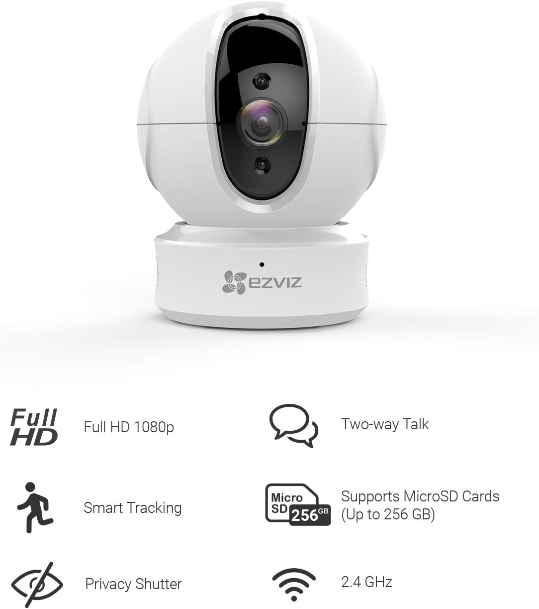 EZVIZ EZ2461C2WH C6CN 1080p Pan Tilt Security Camera 2 Pack