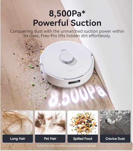 NARWAL Freo Pro Robot Vacuum and Mop Combo, Tangle Free Robot Mop, 8500Pa Powerful Suction, Self-Emptying, Auto Mop Washing, Auto Drying