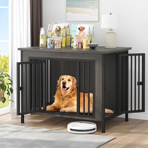 EasyCom 39.96" XL Wooden Large Dog Crate Furniture for Medium and Large Breed