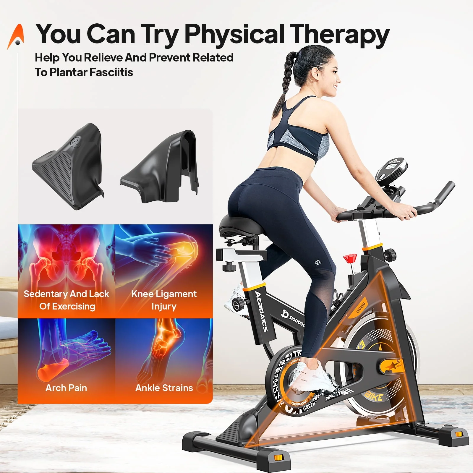 pooboo Exercise Bike Magnetic Resistance Indoor Cycling Bike for Home Cardio Workout Cycle Bike Training 360lbs