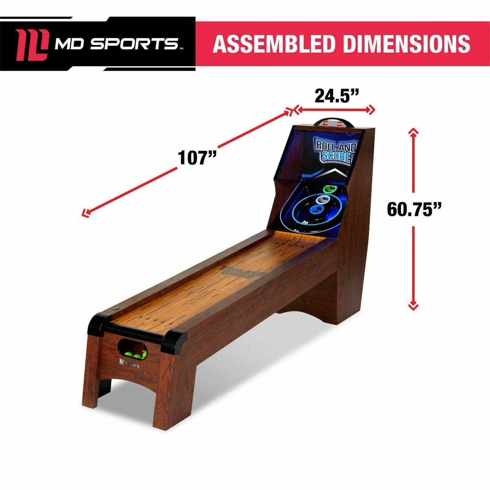 MD Sports 9& Roll and Score Game, LED Scorer, Arcade Sound Effects