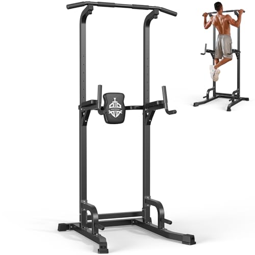 Sportsroyals Pull Up Bar Dip Station Power Tower Assistive Trainer Multi-Function Home Gym Strength Training Fitness Equipment 450LBS