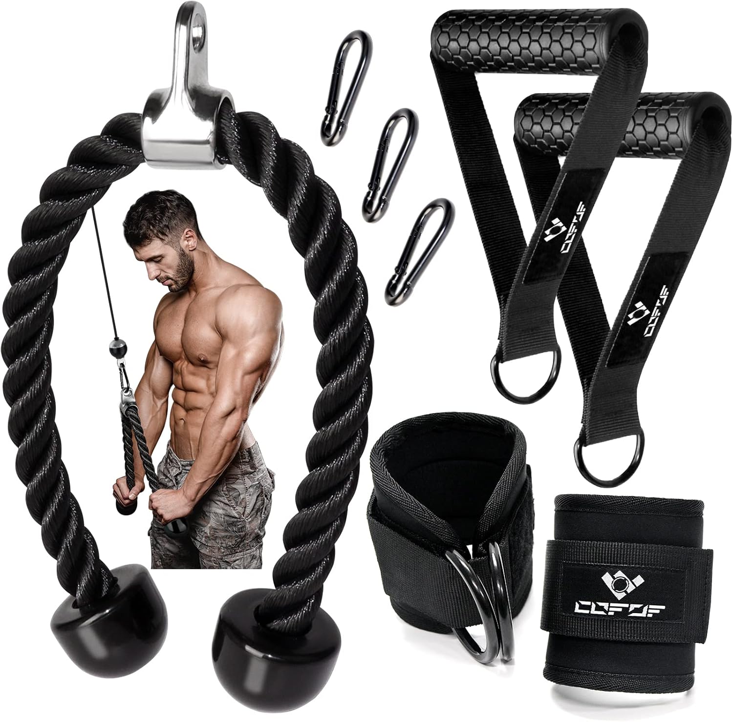 Weight Cable Pulley System Gym, Cable Pulley Attachments for Gym LAT Pull Down, Biceps Curl, Tricep Pull Down, Forearm and Shoulder Exercise