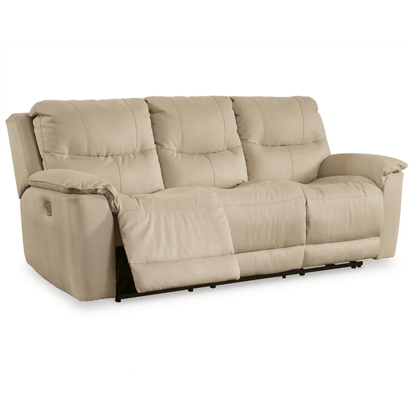 Ashley Furniture Next-Gen Gaucho Faux Leather Power Reclining Sofa in Latte