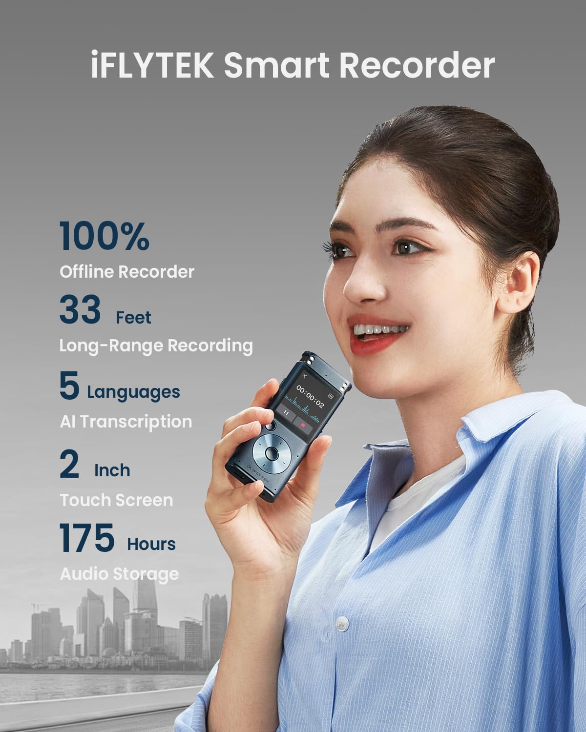 AI Voice Recorder, 100% Offline Voice Recorder with Playback, Transcribe & Summarize Function