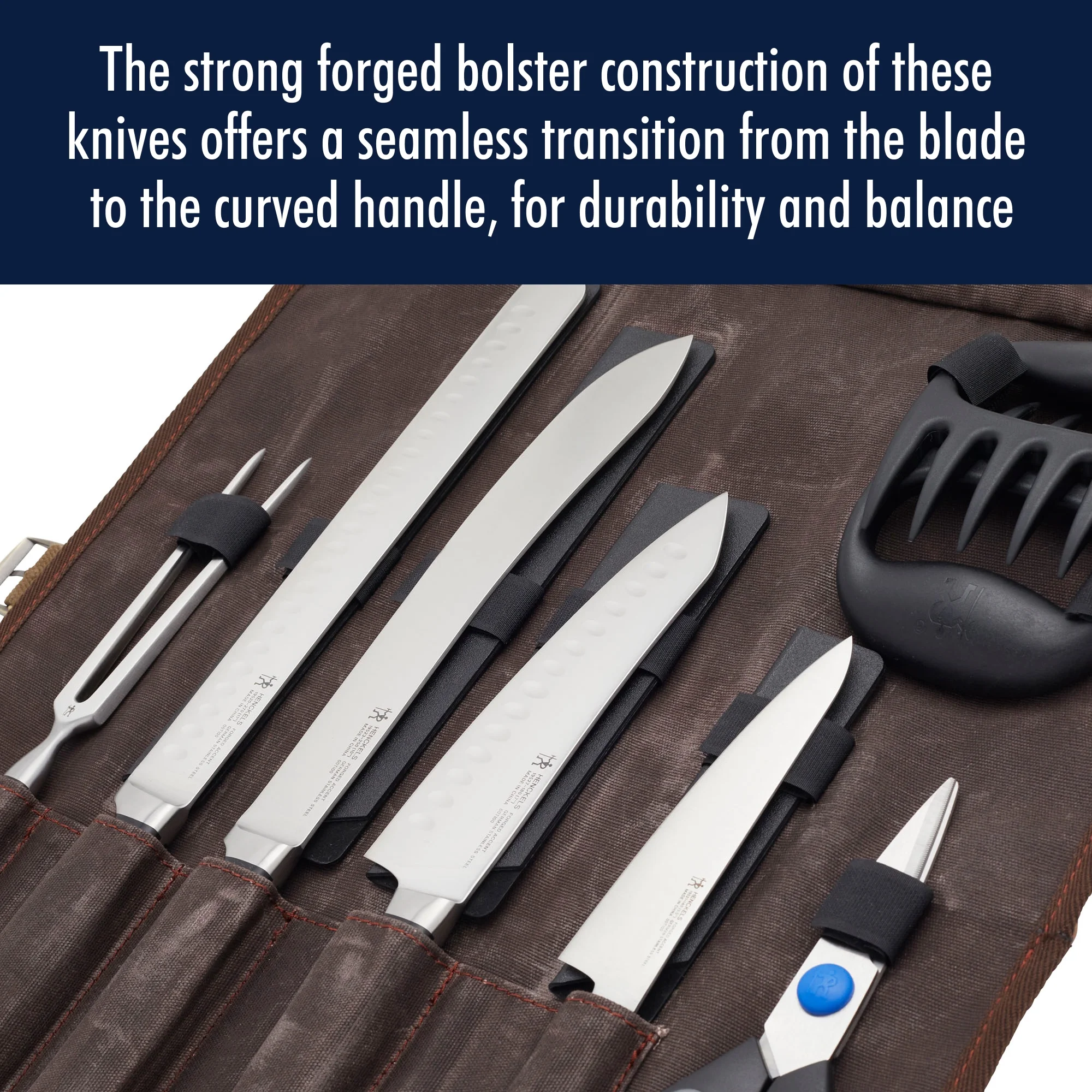 Henckels  Stainless Steel Chefs Knife Set, Satin Brown - 9 Piece