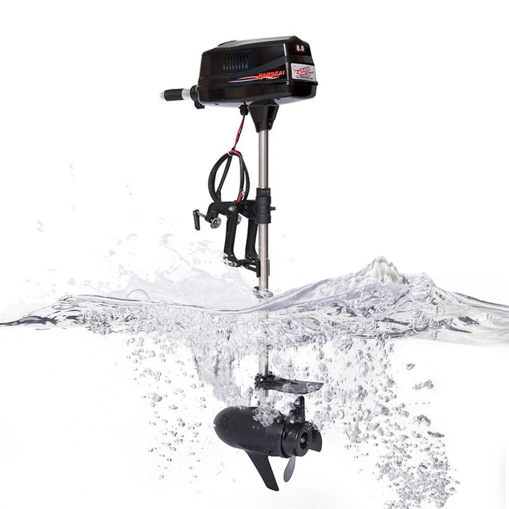 Anqidi 6HP 4 Stroke 140CC Outboard Motor Heavy Duty Inflatable Fishing Boat Gasoline Engine Manual Start TCI Air Cooling System 4500-5500Rpm(Joystick