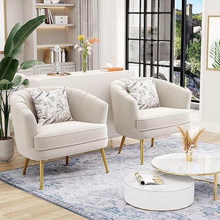 Andeworld Velvet Accent Chair, Upholstered Modern Single Sofa Side Chair