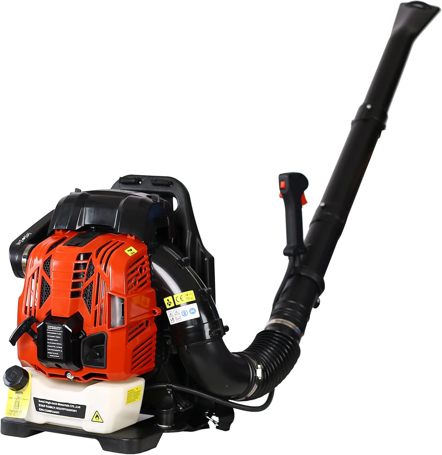 Backpack Leaf Blower, 76cc 4-Cycle Gas Leaf Blower, 530CFM 248MPH Cordless Handheld Leaf Blower with Nozzle Extension for Lawn Care