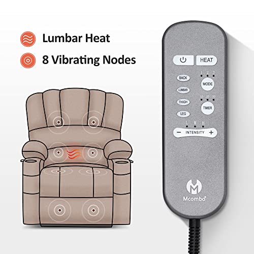 MCombo Oversized Power Lift Recliner Chair for Elderly, Lift Chair with Heat and Massage, Lift Recliner for Big and Tall, Cup Holders