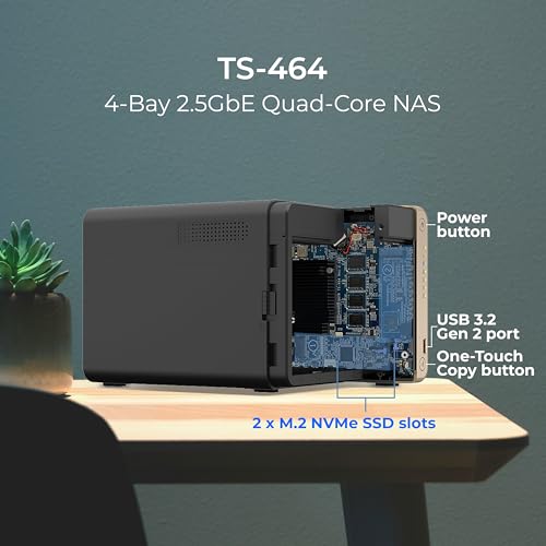 QNAP TS-464-8G-US 4 Bay High-Performance Desktop NAS with Intel Celeron Quad-core Processor