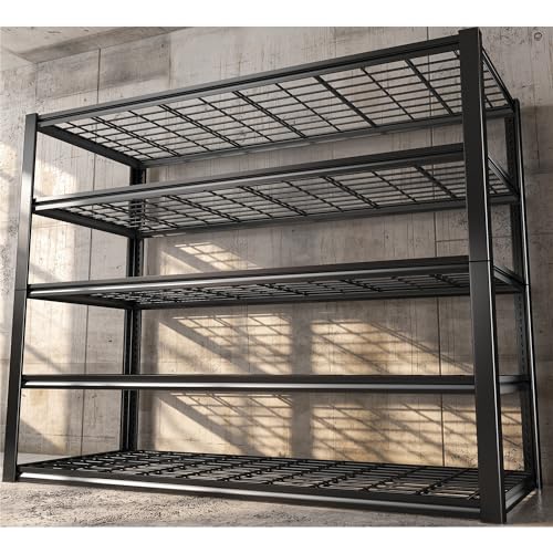 REIBII 60" W Garage Shelving Heavy Duty Metal Shelving 3000LBS Storage Shelves Adjustable Metal Shelves for Storage Industrial Garage Shelves for