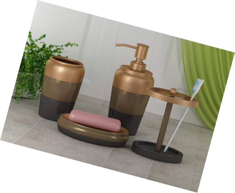 NuSteel CA322-7PC-SET Horizon 3 Tone Copper Bath Accessories Set - Set of 7