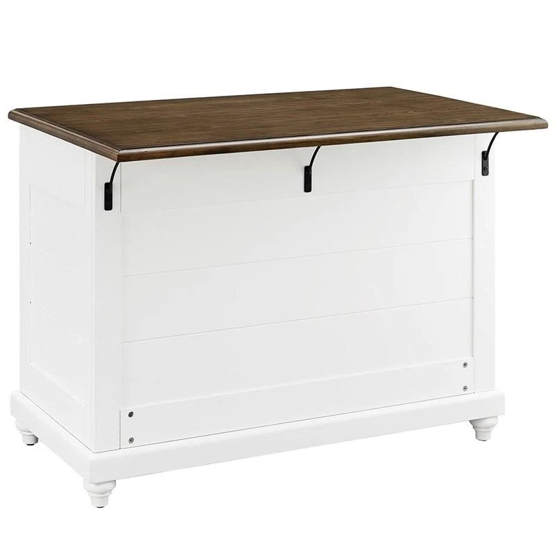Dorel Living Kelsey Kitchen Island with 2 Stools White