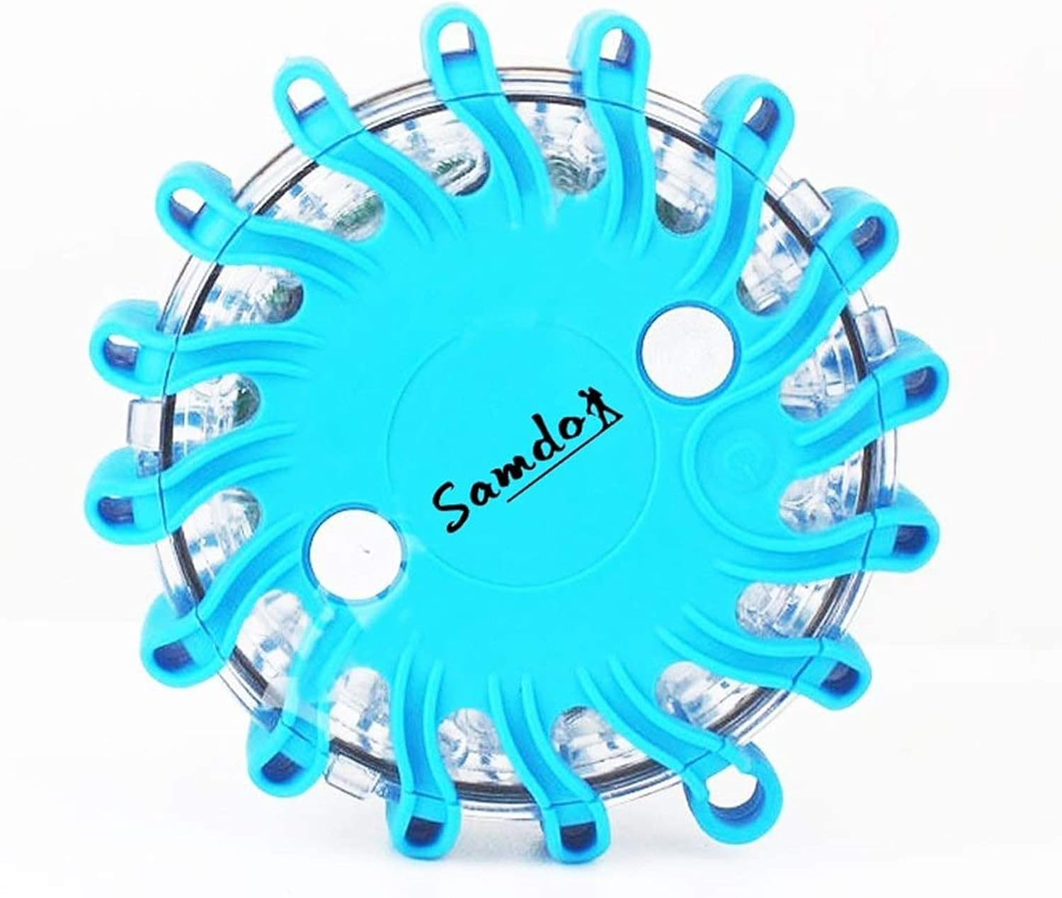 SAMDO Rechargeable Car Safety Kits 16 LED Beacon Magnetic Emergency Strobe Flashing Warning LED (USB,Wall,Car Charger) (White)